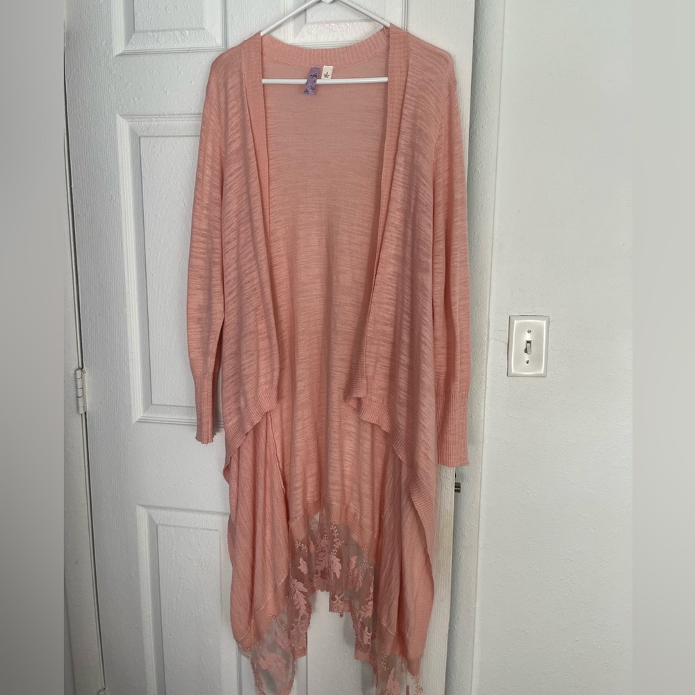 Pink lace sweater